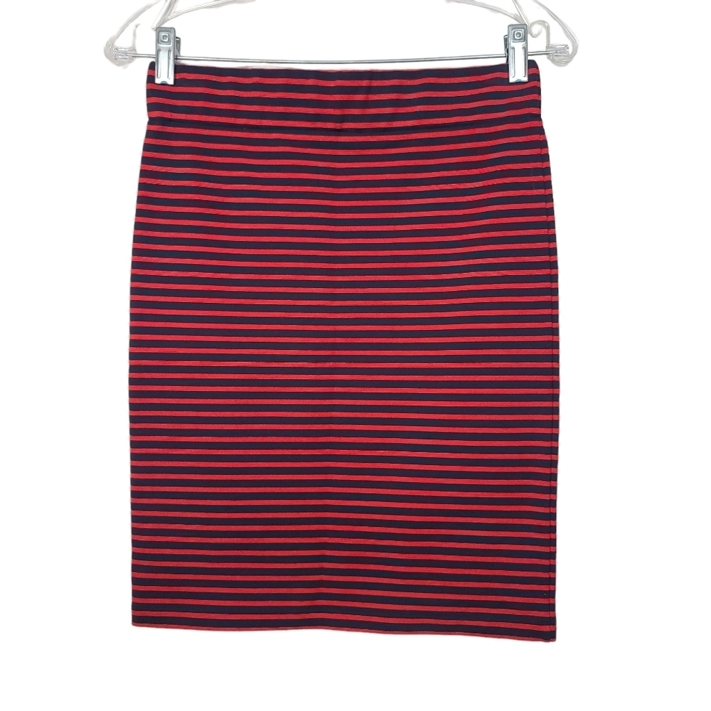 Madewell Striped Red Blue Pencil Skirt M